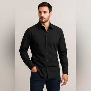 UNTUCKit Black Wrinkle-Free Button Down Shirt Men’s Cotton Dress Work Large